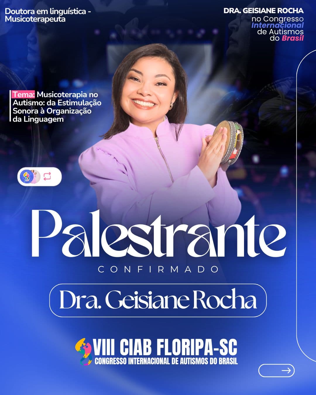 Dra. Geisiane Rocha, palestrante confirmada no VIII CIAB Floripa-SC